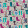 Miniatura de foto de Algodón gris con florecillas y botas multicolor