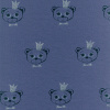 Miniatura de foto de Doble cara punto de sudadera, coralina. oso azul, plata.