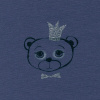 Miniatura de foto de Doble cara punto de sudadera, coralina. oso azul, plata.