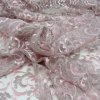 Miniatura de foto de Encaje tul bordado rebrode rosa nude, plata