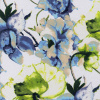 Miniatura de foto de Punto neopreno crep estampado blanco flores azules