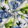 Miniatura de foto de Punto neopreno crep estampado blanco flores azules