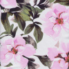 Miniatura de foto de Raso novia efecto mikado blanco, estampado rosas grandes
