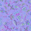 Miniatura de foto de Lycra estampada malva dibujos de flores y hojas