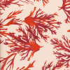 Miniatura de foto de Loneta estampado ramas rojas y granates, fondo beige