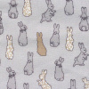 Miniatura de foto de Viyela estampado conejos gris, camel