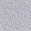 Miniatura de foto de Viyela estampado conejos gris, azul