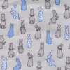 Miniatura de foto de Viyela estampado conejos gris, azul