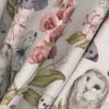 Miniatura de foto de Viyela estampado flores, buhos, mariposas; beige, gris, rosa palo
