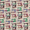 Miniatura de foto de Popelín patchwork estampado digital maquinas de coser fondo beige
