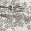Miniatura de foto de Lino ramio resinado estampado cubiertos fondo crudo