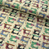 Miniatura de foto de Popelín patchwork estampado digital maquinas de coser fondo beige