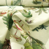 Miniatura de foto de Loneta estampado digital garzas y palmeras fondo beige verdoso