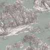 Miniatura de foto de Loneta estampado bosque fondo verde agua