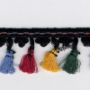 Miniatura de foto de Fleco negro con borlas multicolor