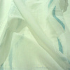 Miniatura de foto de Visillo crudo jacquard onda grande verde agua-blanco