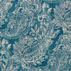 Miniatura de foto de Loneta estampado digital flor cachemir azul petróleo, algodón orgánico