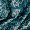 Miniatura de foto de Loneta estampado digital flor cachemir azul petróleo, algodón orgánico