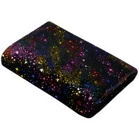 Miniatura de foto de Plaid coralina negro estrellas multicolor 130x160