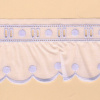 Miniatura de foto de Tira bordada fruncida pasacintas blanco y celeste 55mm