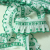 Miniatura de foto de Tira bordada fruncida pasacintas blanco y verde 55mm