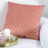 Miniatura de foto de Cojín terciopelo rosa empolvado, geométricos dorados 45x45