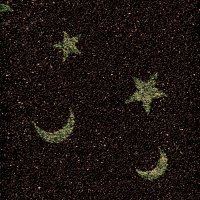 Miniatura de foto de Lamé flocado estrellas y luna marrón
