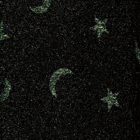 Miniatura de foto de Lamé flocado estrellas y luna negro
