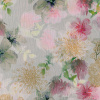 Miniatura de foto de Gasa bambula estampada flores gris, rosa, ocre