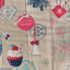 Miniatura de foto de Loneta estampado Navidad adornos, corazones y pastelitos