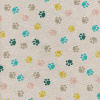 Miniatura de foto de Loneta fondo beige estampado huellas multicolor