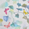 Miniatura de foto de Popelín estampado digital mariposas y hojas verde, amarillo, azul, rojo