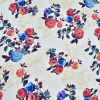 Miniatura de foto de Viscosa textura lino estampado digital crudo flor grande