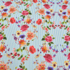 Miniatura de foto de Satén estampado rayas azules y flores