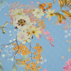Miniatura de foto de Satén estampado digital flores grandes fondo azul