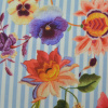 Miniatura de foto de Satén estampado rayas azules y flores