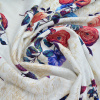Miniatura de foto de Viscosa textura lino estampado digital crudo flor grande