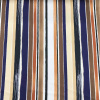 Miniatura de foto de Satén estampado rayas azul- marron