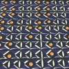 Miniatura de foto de Satén estampado geométrico azul-marron