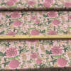 Miniatura de foto de Viyela estampado digital flores rosa palo, verde, granate