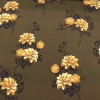 Miniatura de foto de Satén estampado flores ocre, amarillo y marron