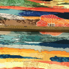 Miniatura de foto de Satén estampado manchas multicolor