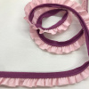 Miniatura de foto de Cinta bies fruncido algodón rosa bebé y morado 25mm