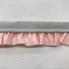 Miniatura de foto de Cinta bies fruncido algodón rosa palo y gris 25mm