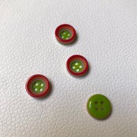 Miniatura de foto de Botón rojo y pistacho 13mm.