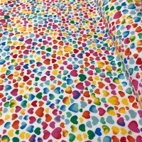 Miniatura de foto de Algodón estampado corazones multicolor