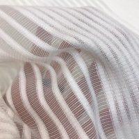 Miniatura de foto de Visillo blanco natural listas bordadas