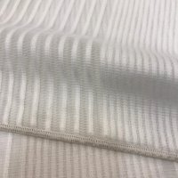 Miniatura de foto de Visillo blanco natural listas bordadas