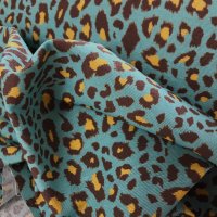 Miniatura de foto de Loneta estampado digital piel leopardo azul