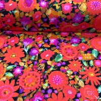 Miniatura de foto de Lycra mate baño estampado flores rojas